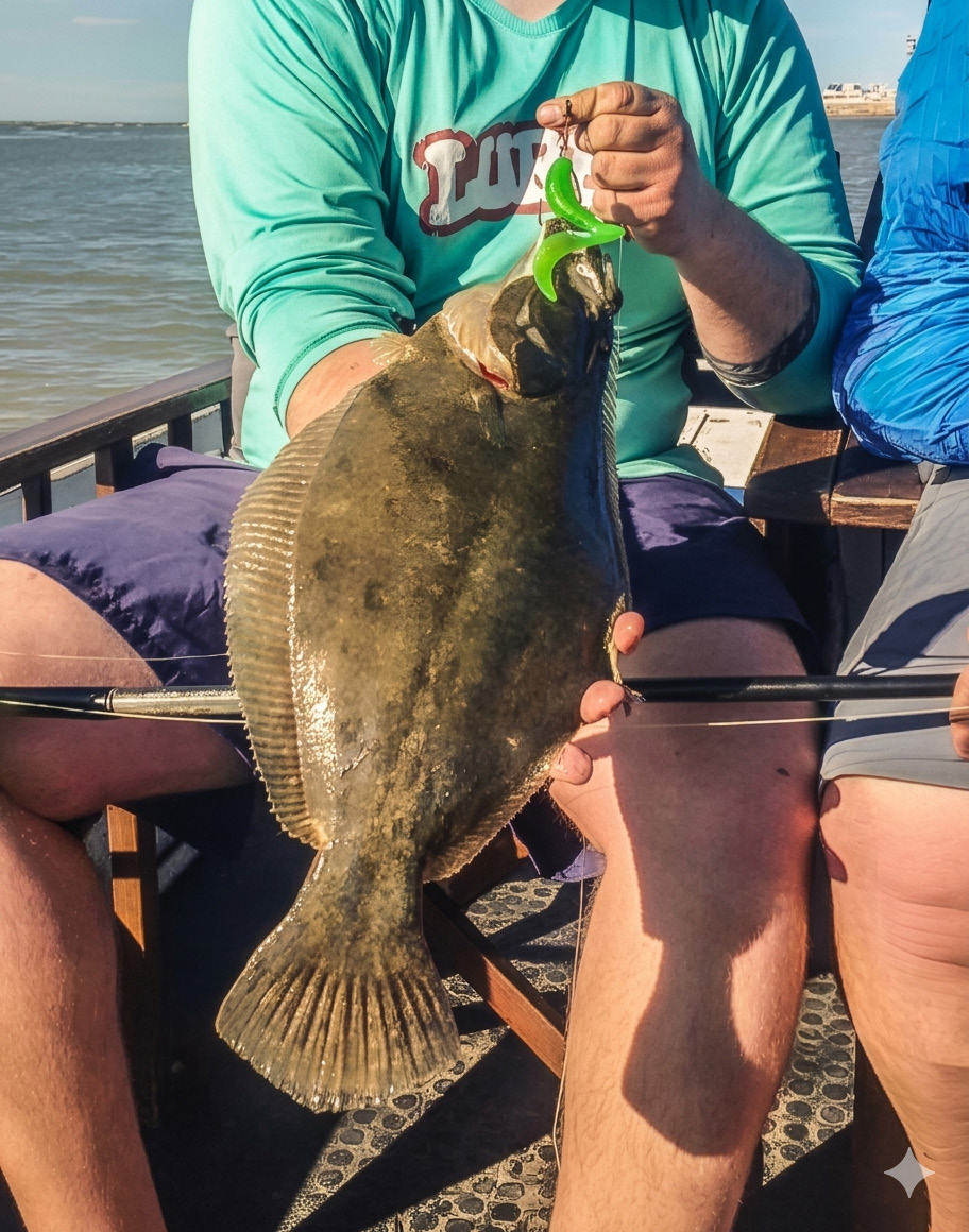 Lenguado capturado con señuelo LURES